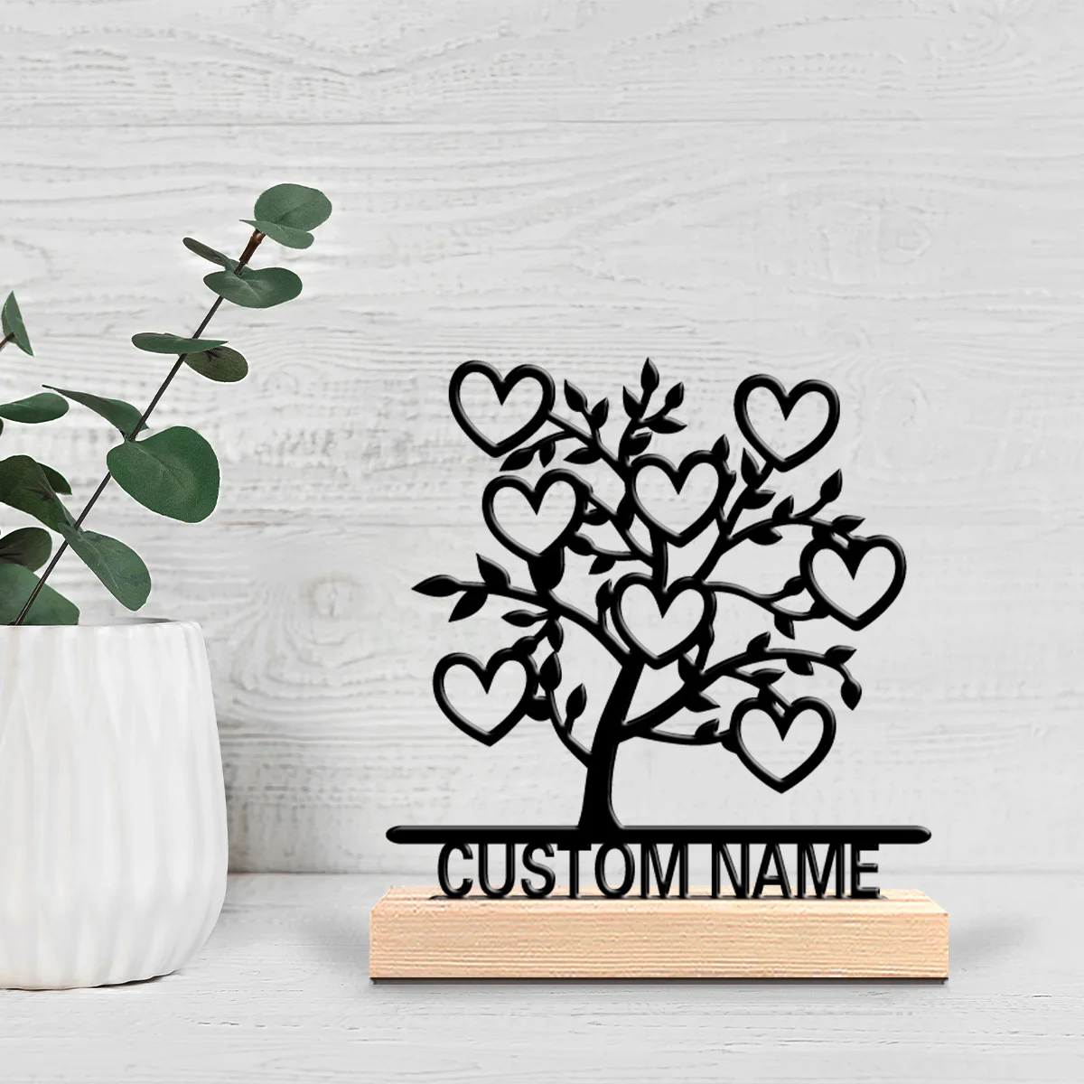 

1pc New Design Personalized Custom The Giving Tree Metal Statues With Wooden Base Tabletop Decoration Nature-Inspired Desk Art w