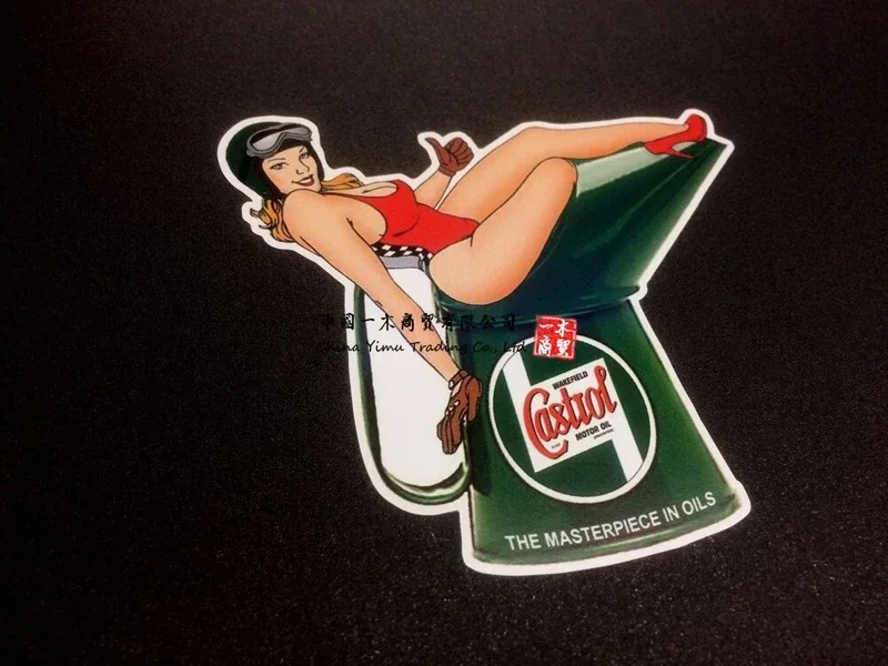Etiqueta Adhesiva Clásica Retro para Lata de Aceite CASTROL WAKEFIELD
