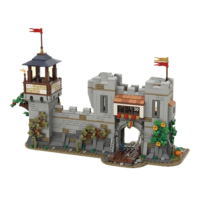 Street View MOC Building Blocks Small Lion Knights\' Castle Architecture Modular Model DIY Assemble Bricks Toy Birthday Gifts