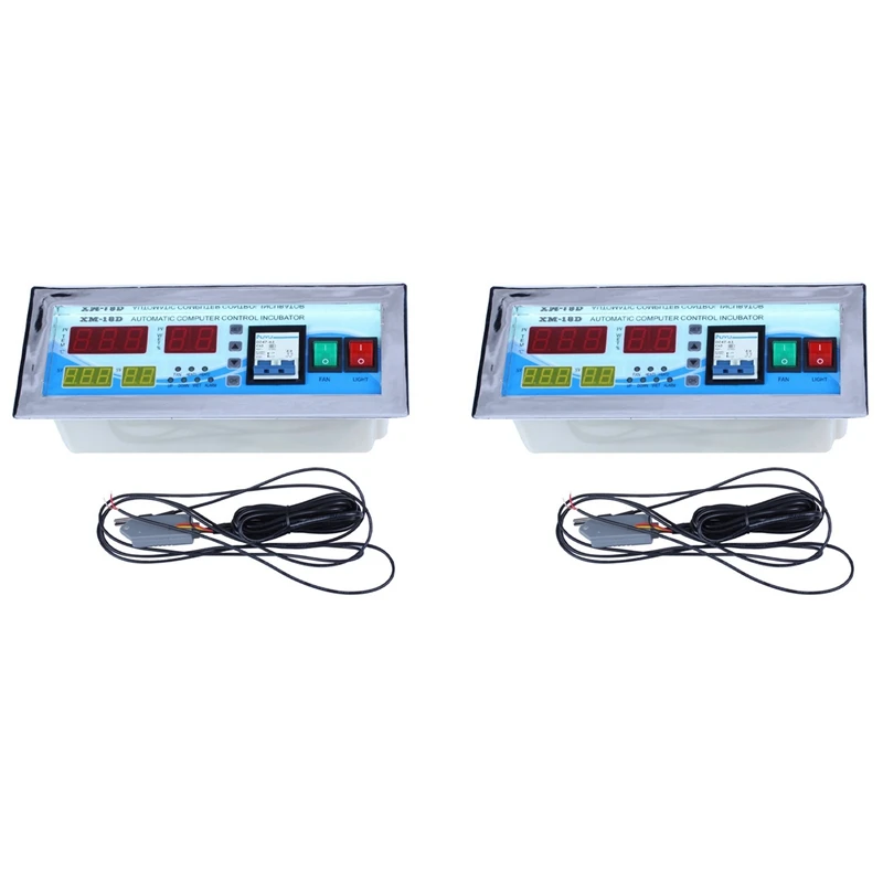 2X XM-18D Automatic Egg Incubator Controller Digital LED Temperature Controller Temperature Humidity Sensors 220V