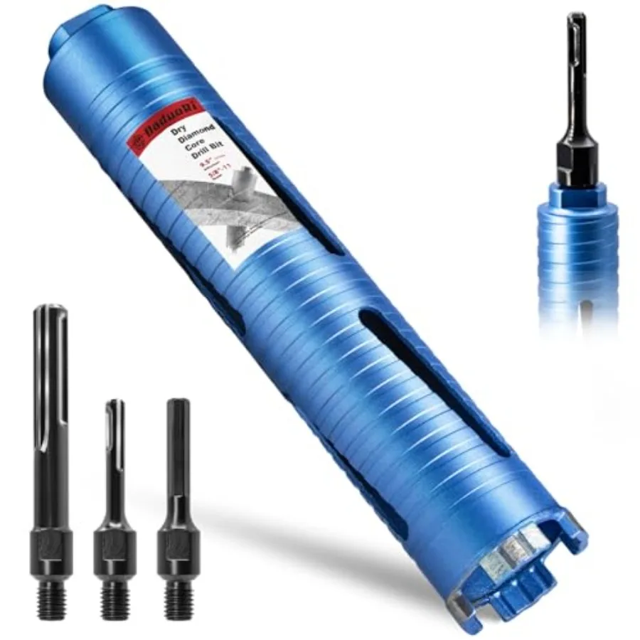 

Dry Core Drill Bit for Brick and Block with Adapters Included: SDS Plus SDS Max and/" Hex Shank 9." Drillg Depth Core Bits for
