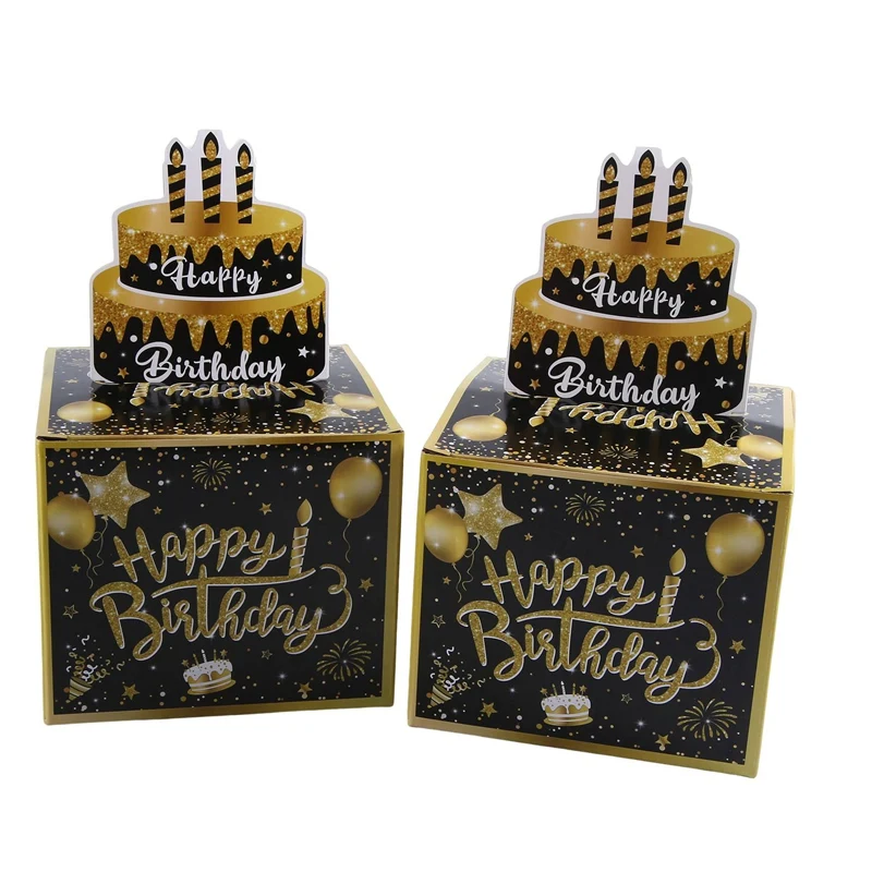 

Surprise Birthday Party Decoration Money Drawing Paper Boxes Black Props Money Drawing Boxes