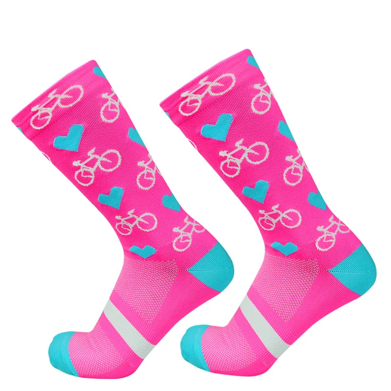 Chaussettes de compression de compétition de cyclisme pour hommes et femmes, vélo de route, course en plein air, sport de vélo, chaussettes de course professionnelles, nouveau