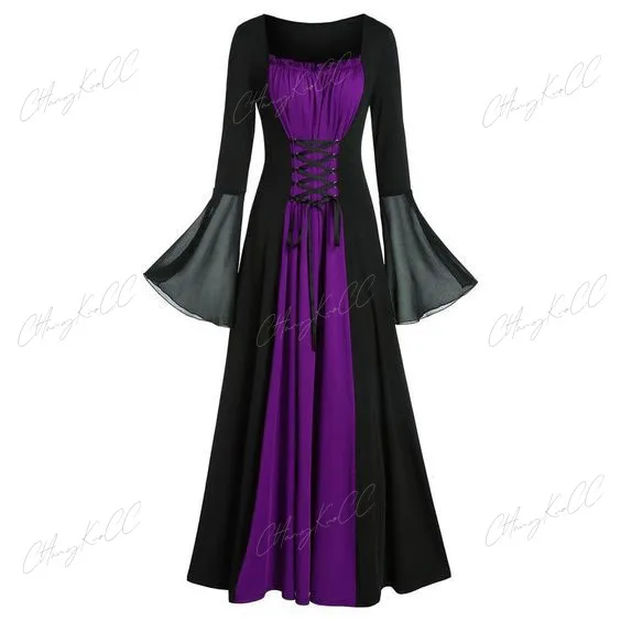 Halloween mittelalter liche Renaissance Vampir Kleid für Frauen Vintage Cosplay Piraten Kostüm Hexe Karneval Dress Up Party