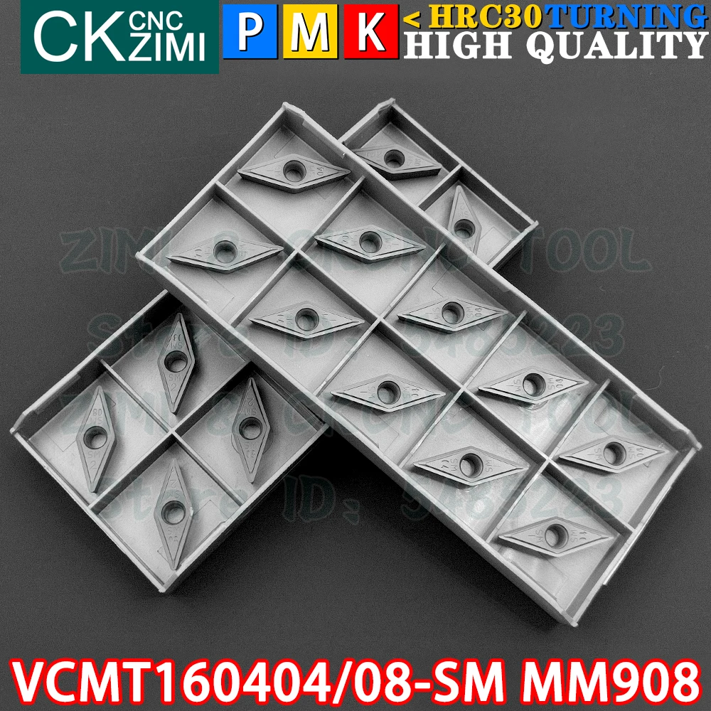 VCMT160404-SM MM908 VCMT160408-SM MM908 VCMT 1604 Твердосплавные пластины Наружные внутренние токарные пластины Инструменты Инструменты для резки металла с ЧПУ Столярные инструменты