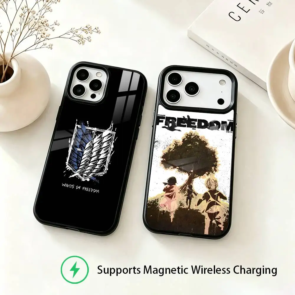 Anime Attacks On Titans Phone Case For iPhone18,17,16,15,14,13,12,11 Plus,Pro Supports Magnetic Wireless Charging