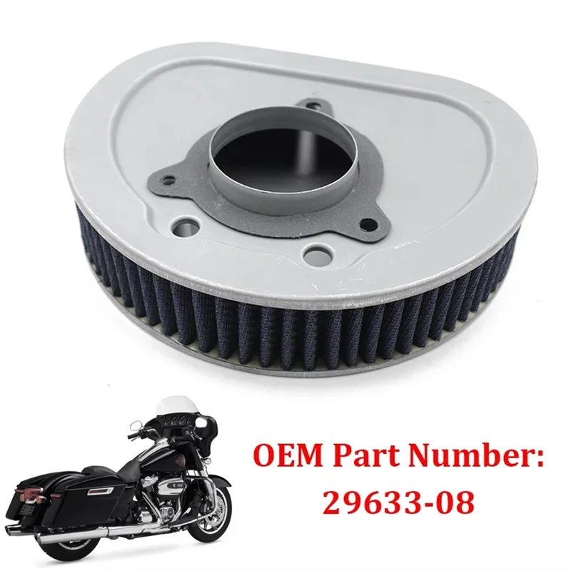 

AS57-29633-08 Motorcycle Air Filter Intake Cleaner For Street Road King Glide CVO Electra Glide Classic 2963308