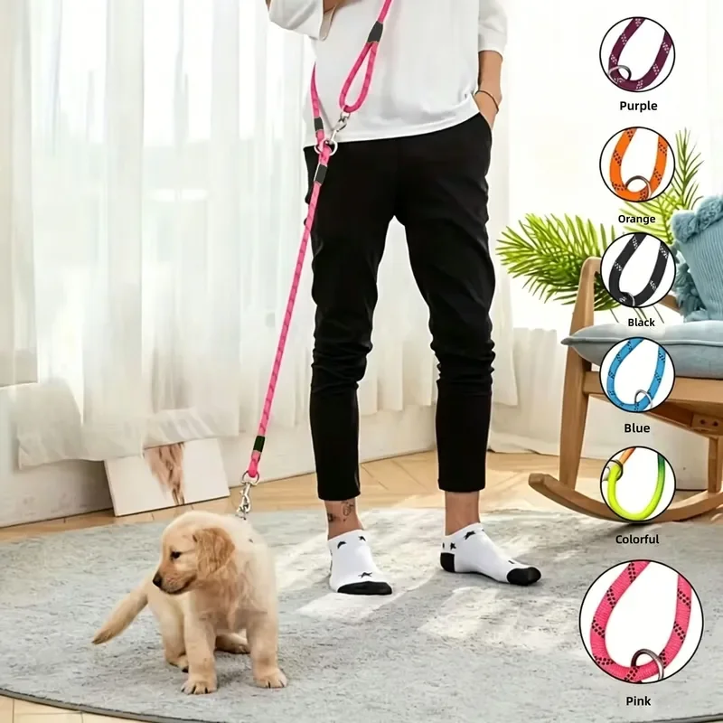 Dog Leash One Drag Two Large Dog Explosion-proof for Hiking Walking and Running  Reflective Telescopic Leash P Rope Dog Chain
