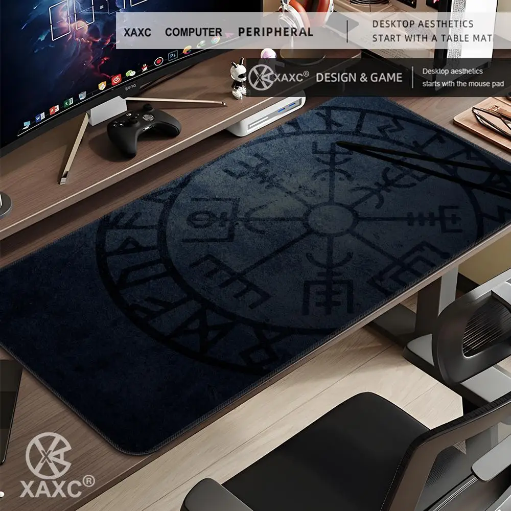 

XXL Viking Vegvisir Shield Pc Gamer Large Mouse Pad Mausepad Rubber Mat Gaming Laptop Deskmat Computer Accessories Mat XAXC