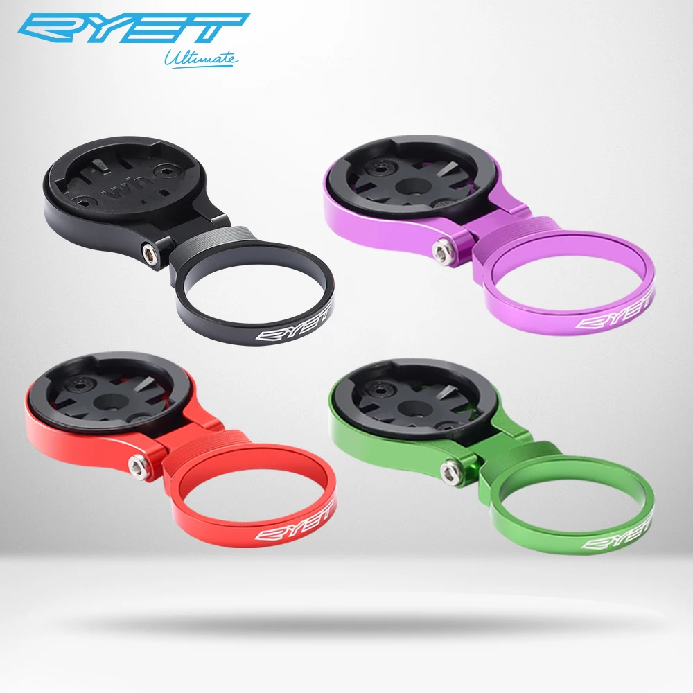 RYET Bike Adjustable One-piece Out Front Bicycle Computer Stem Mount Headsets Top Cap Bracket GPS Mount for Garmin Wahoo Bryton