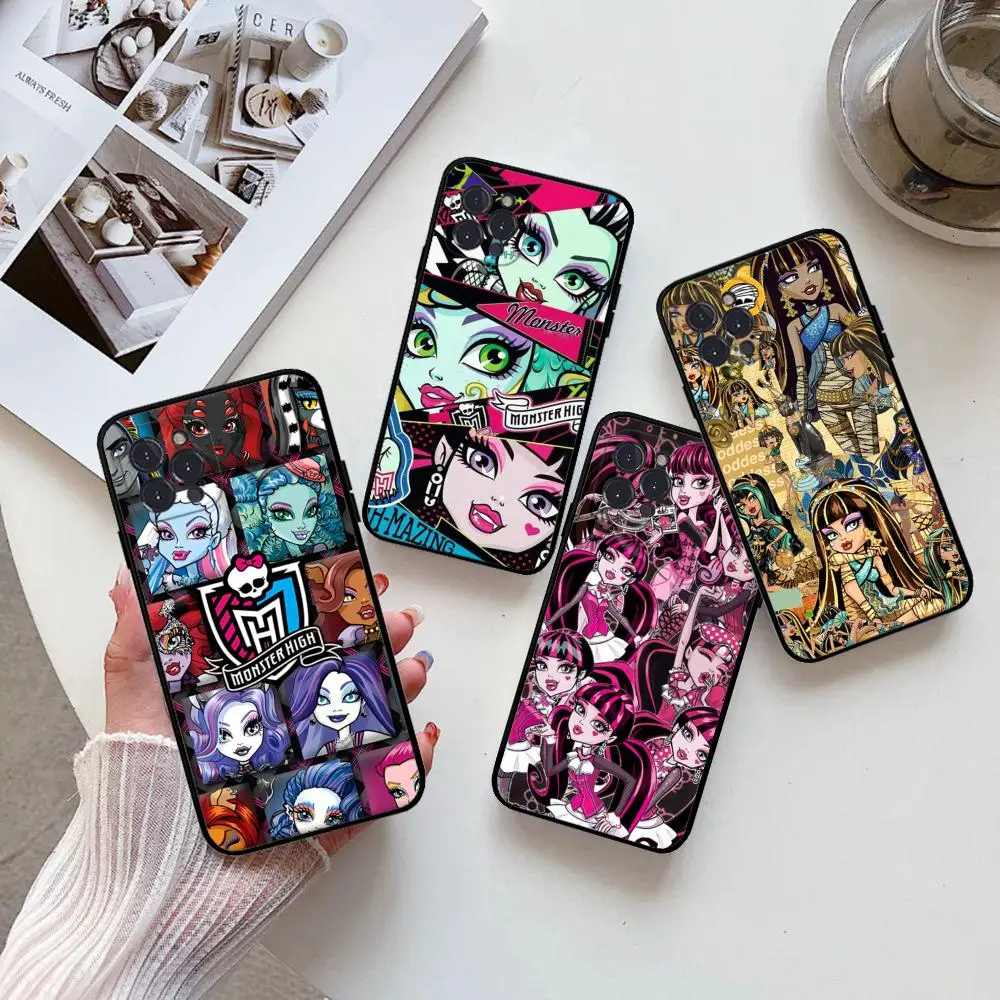 M-MonsterS Cartoon H-HighS Phone Case Silicone Soft for iphone 15 14 13 12 11 Pro Mini XS MAX 8 7 6 Plus X XS XR Cover