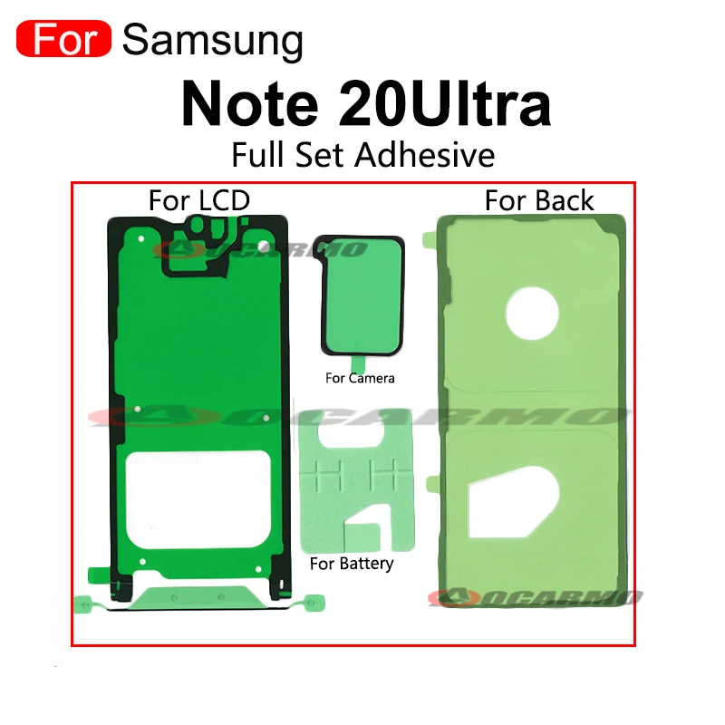 For Samsung Note 9 8 7 10 Plus 20 Ultra Note10 Note9 Front LCD Back Cover Battery FullSet Waterproof Adhesive Tape Glue Sticker