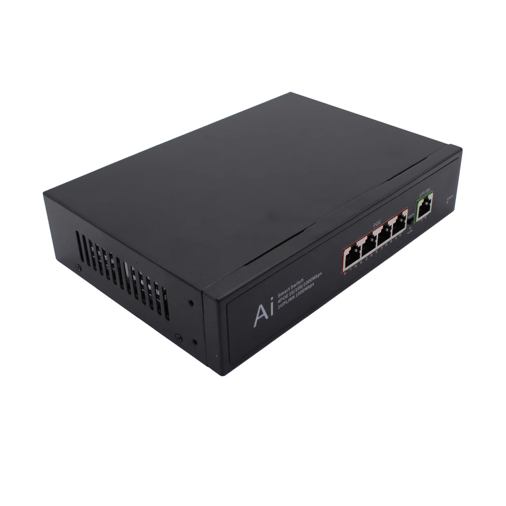 Gigabit PoE IP Ethernet Switch 4 PoE Ports 1 Uplink Port 10/100/1000Mbps IEEE802.3af/at DC52V65W NUFIBER NF-PSE5104G