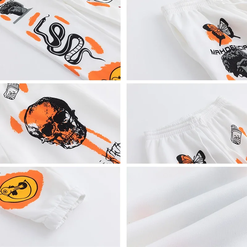 2025 الخريف الشتاء الكرتون الجمجمة المطبوعة Y2K Harajuku الشارع الشهير Sweatpants السراويل Sweatpants غير رسمية Y2K النساء Sweatpants ركض #4