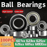 100-10Pcs Ball Bearings 607zz 623zz 625zz 626zz 685zz Deep Groove Miniature Bearings for Skateboard Scooter 3D Printers Bearings