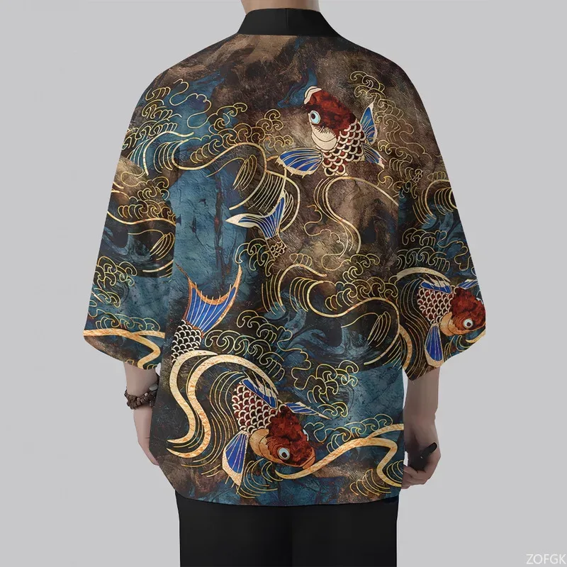 2025 Summer New 3D Printed Printed Animal Pattern Cardigan and Cross Border Kimono