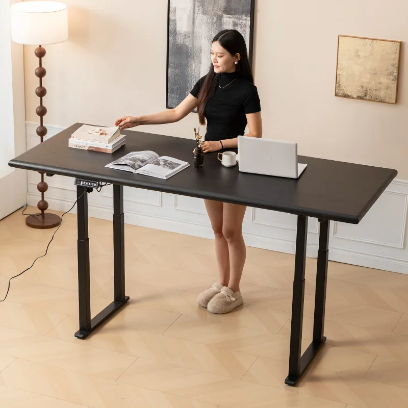 

Solid wood electric lifting computer gaming table home learning office