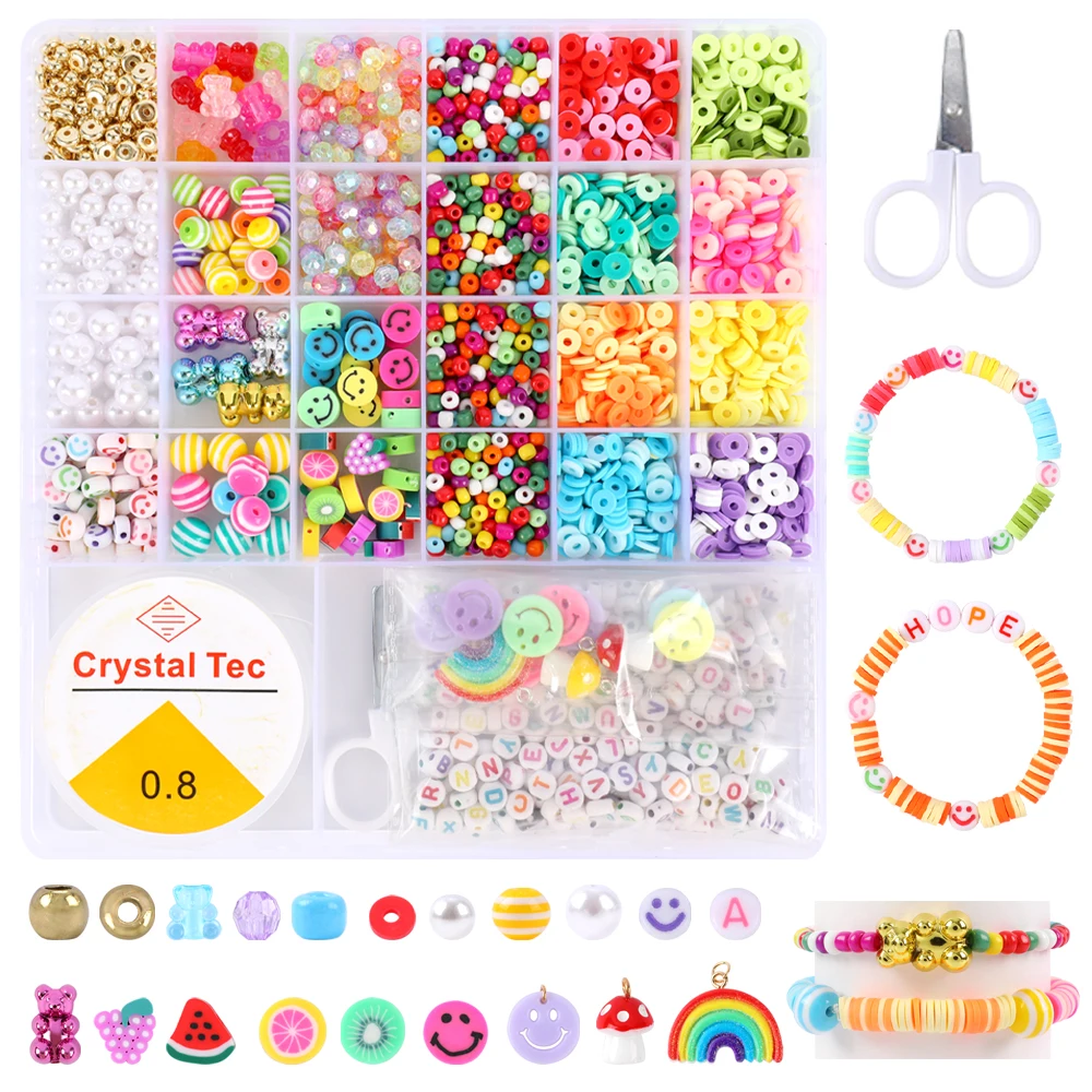 

Makersland Mixed Beads for Bracelets Complete Kit Clay Seed Letter Beads For Jewelry Making Set Diy Jewelry Making Kits For Kids