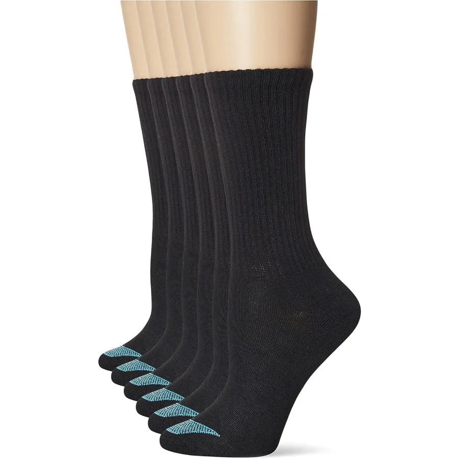 

Ultimate 6Pack Women's Lightweight Breathable Wicking Cool Comfort Crew Socks for Everyday Wear Athletic Activities and Travel
