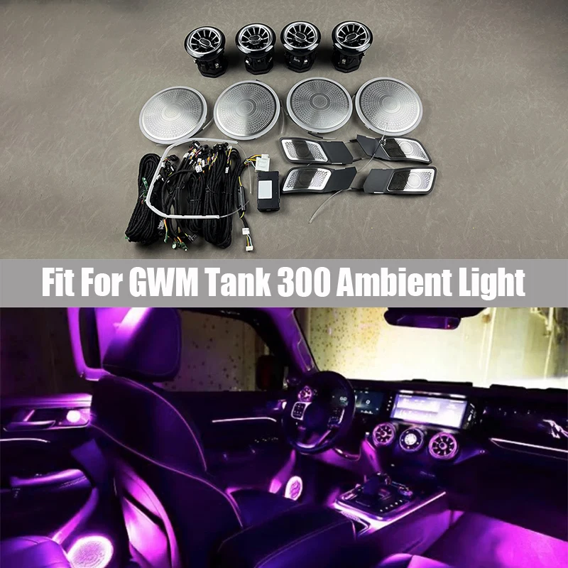 Atmosphere Light Suitable for GWM Tank 300 Upgrade Modification Interior Light Horn Ring Outlet Footwell Lamp Air Outlet Light