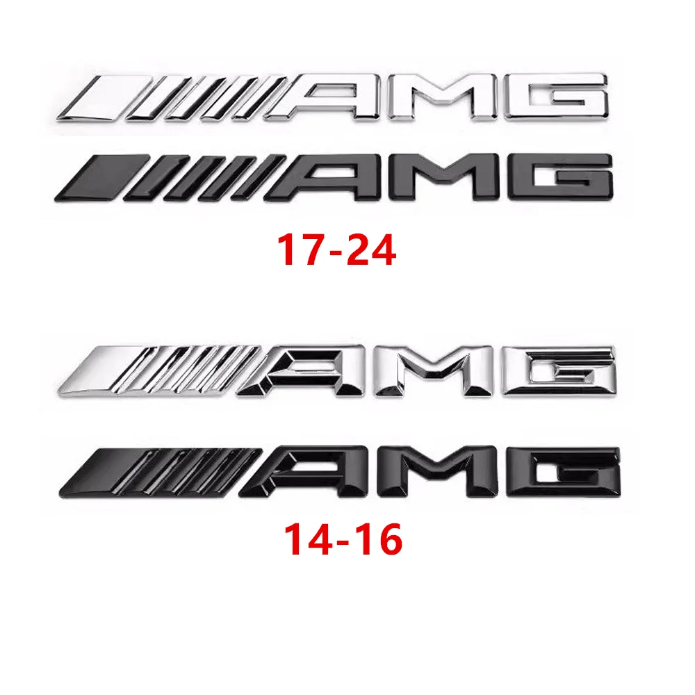 3d ABS Black Logo AMG Emblem Letters Car Trunk Badge For Mercedes Benz W204 W205 W176 W177 W212 W213 AMG Sticker Accessories