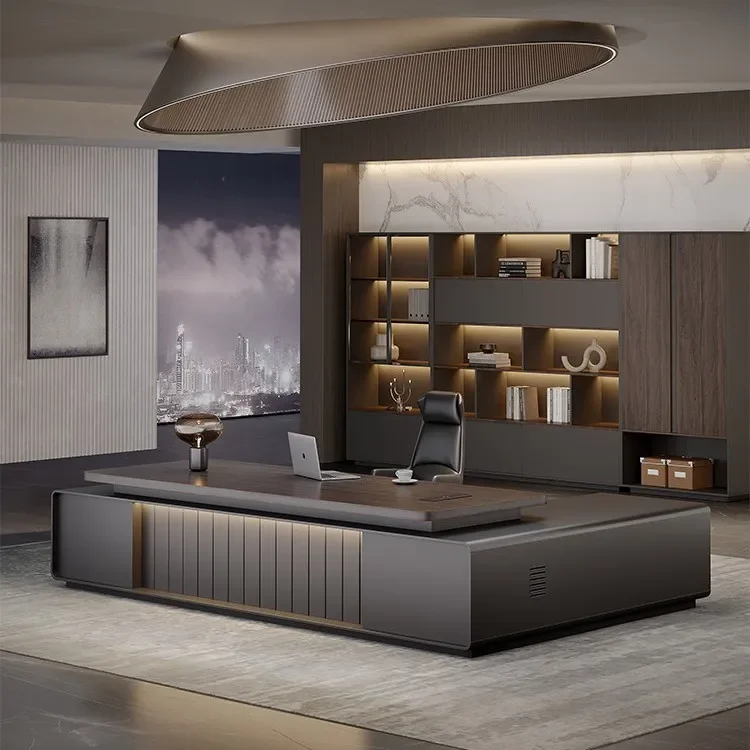 YY- Boss Desk President Desk and Chair Combination Light Luxury Boss Desk Simple Modern Manager Leadership Office
