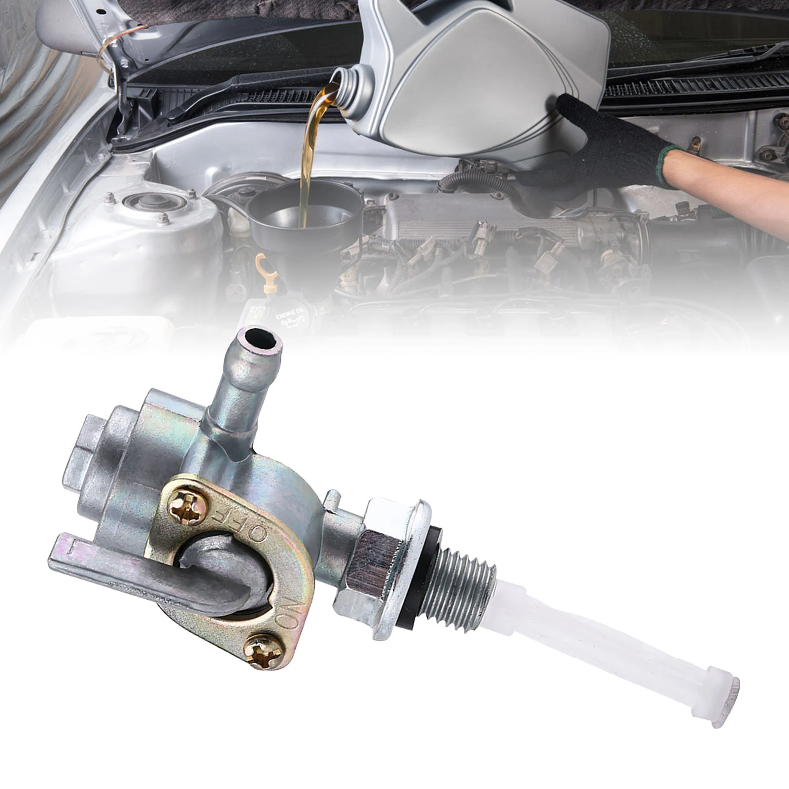 M10 x1.25 Fuel Tap Valve Petrol Oil Tube Switch Pump Throttle Valve For Motorcycle Fuel Line Replacement