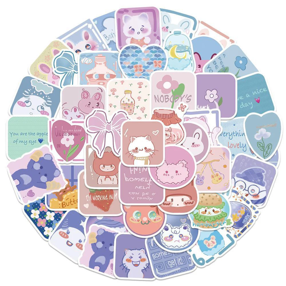 10/30/50 個かわいいイン漫画ステッカー美的 DIY スクラップブッキング学校文具用品子供のためのかわいい装飾デカール