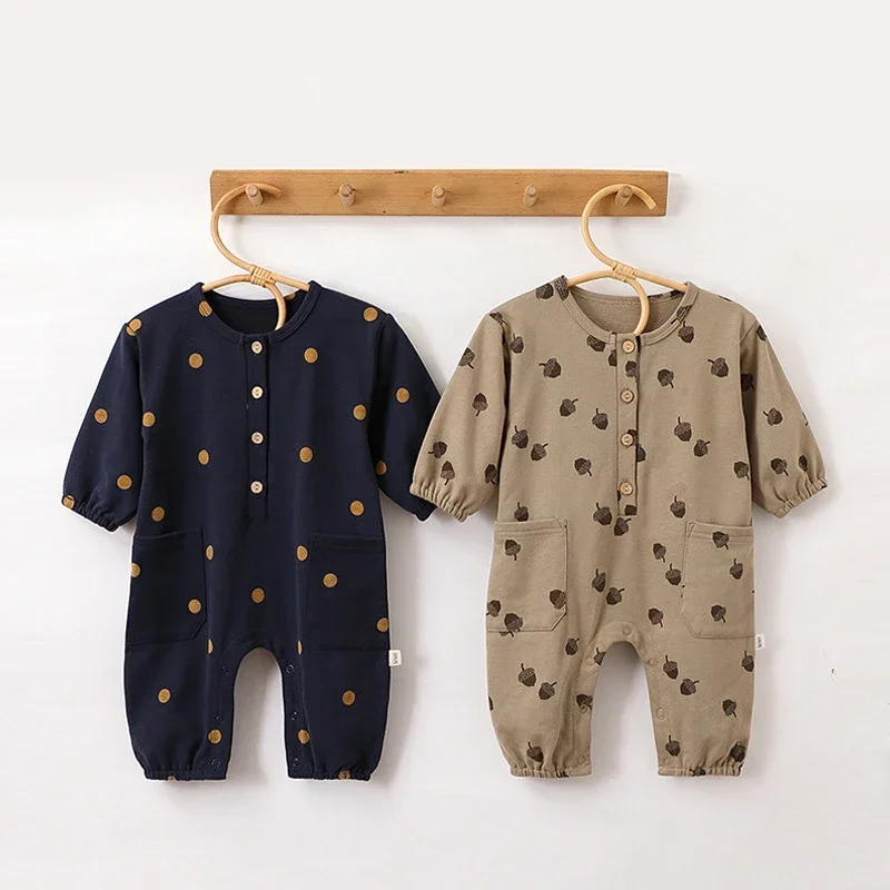 0-24M Newborn Kid Baby Boy Girl Clothes Autumn Winter Cotton Baby Romper Long Sleeve Print Jumpsuit Cute Outfit