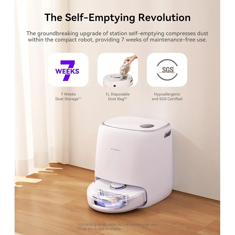 

Ultra Robot Vacuum Mop Combo 8200Pa Self-Empty Zero-Tangling AI DirtSense Tri-Laser Obstacle Avoidance Maintenance-Free Docking