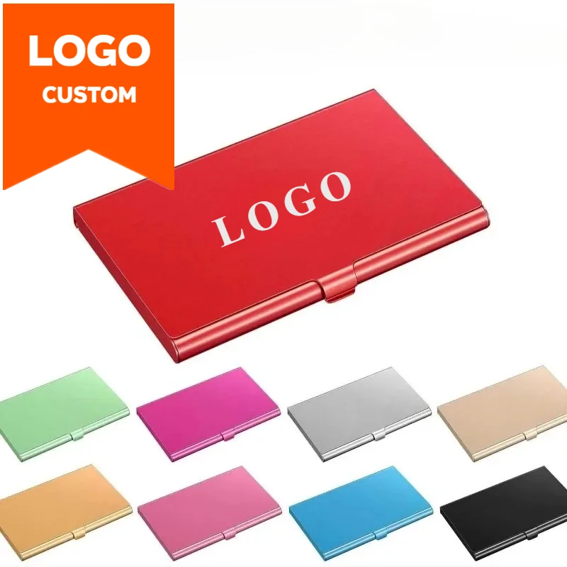 

Customized LOGO Aluminum Alloy Cardcase for Men and Women Laser Engraved Metal Business Card Box Bag Personalized Gift