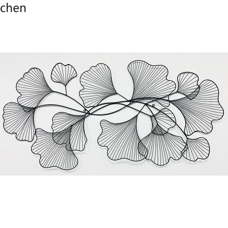 YFY Iron Leaf Wall Hanging for Sofa Background Wall, Entryway, Room Wall Decoration, Modern Living Room Wall Decor, Ginkgo Leaf