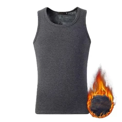 Men's Fleece Lined Tank Top Vest Underwear Warm Thermal Base Layer Undershirt Thermo Clothing Pajamas Breathable Base T-Shirt