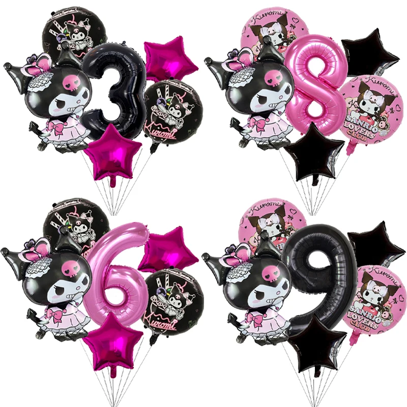 

Kuromi Cute Balloons Girls Anime Digit 1-10 Airballoon Kids Birthday Decoration Baby Shower Gender Reveal Party Supplies Gift
