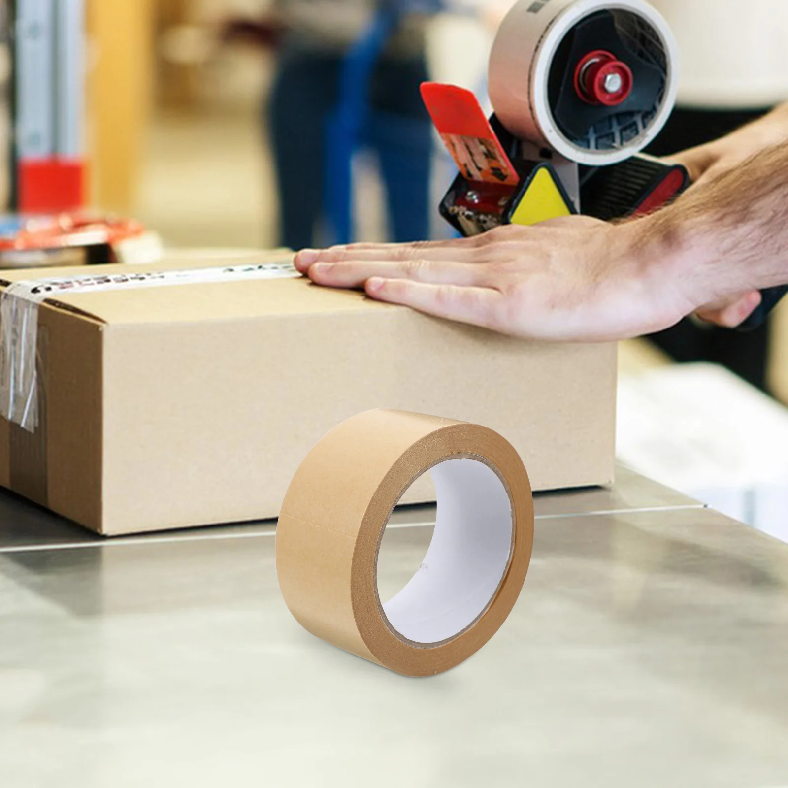 

45mmx25m Water-Free Kraft Sealing Tape High Viscosity Tearable Packaging Tape for Printing Concealing Photo Frame Strong