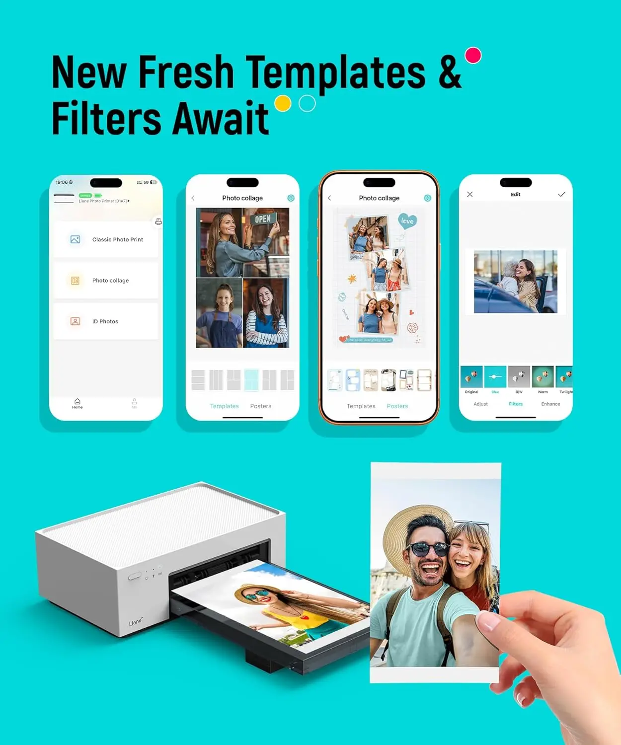 Portable 4x6" Photo Printer with 100 Sheets and 3 Cartridges, Full-Color Instant Prints, Thermal Dye Sublimation Technology, Wi-Fi Wireless Picture Printer for iPhone and Android Smartphones view 6