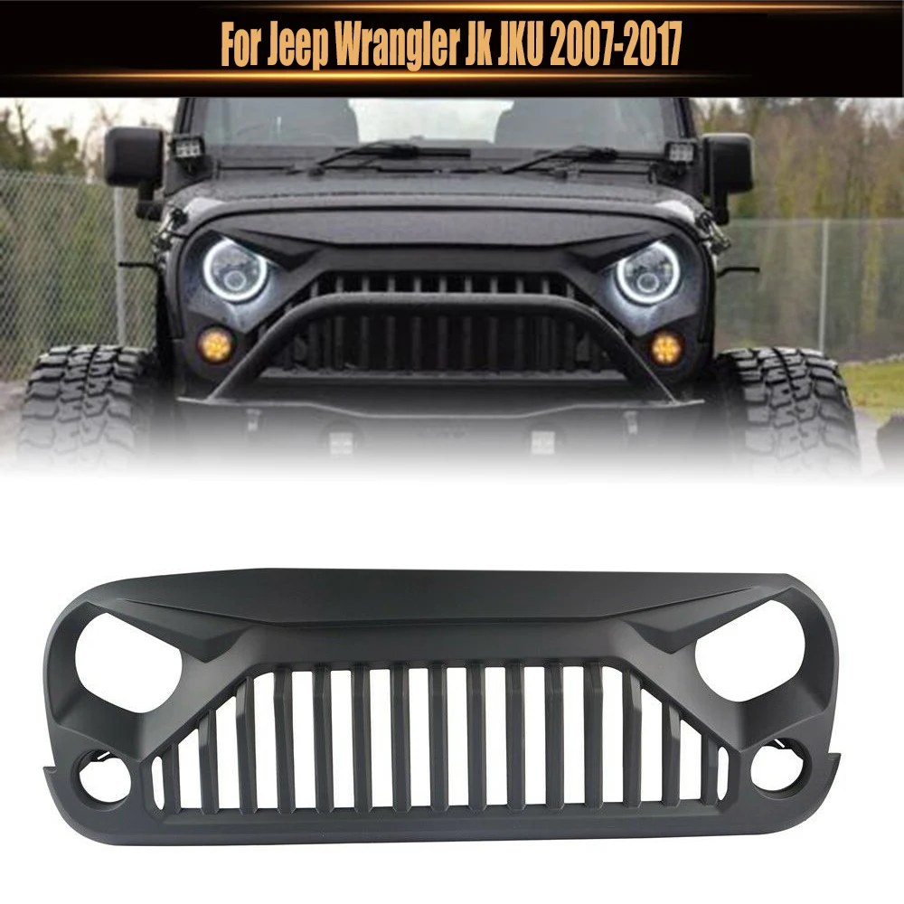 

For Jeep Wrangler Jk JKU 2007-2017 Mesh Mask Cover Auto Grill Grills Exterior Car Accesories Modified Front Racing Grille Fit
