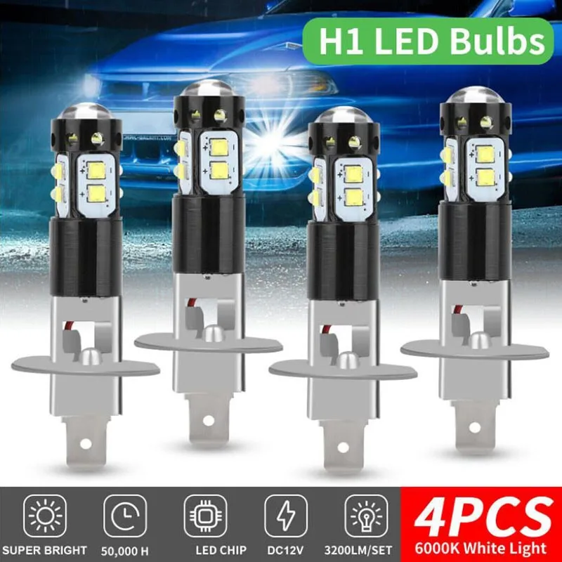 

H1 H3 LED Headlight Bulbs 50W 6000K with 2525 Cree LED Chips for Car Light Retrofit