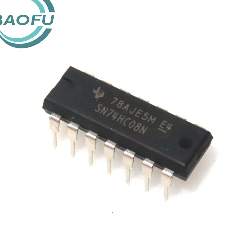 Newly imported original SN74HC08N DIP14 direct insertion four-way 2-input positive and gate logic IC