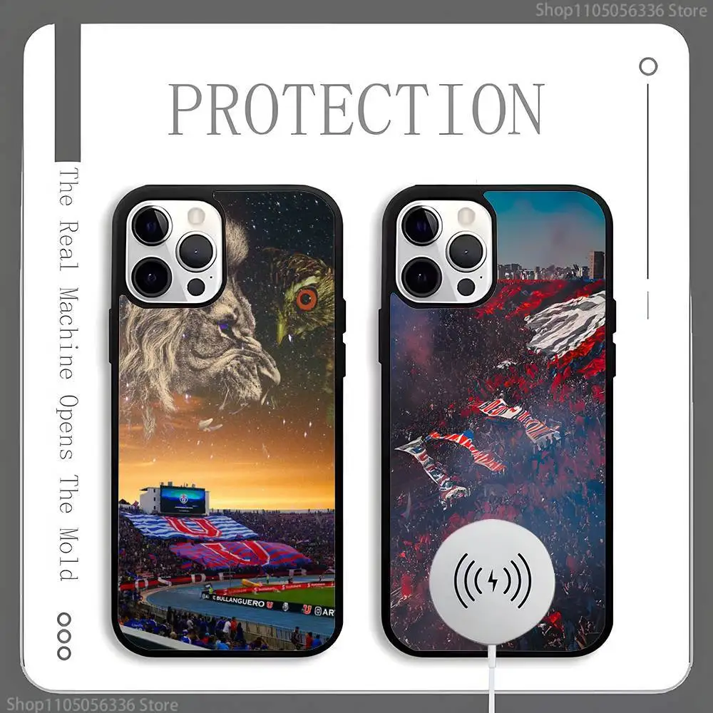 

Chile U-University Logo Phone Case For Magnetic Wireless Charge Cover For iphone 16 15 14 13 12 11 Pro Max Plus Coque