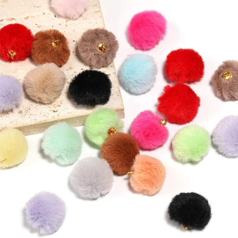 DIY Jewelry Findings 100pcs 15mm Colorful Wool Felt Ball Charms Beads Fit Bracelet Necklace Earring Keychain Handbag Making