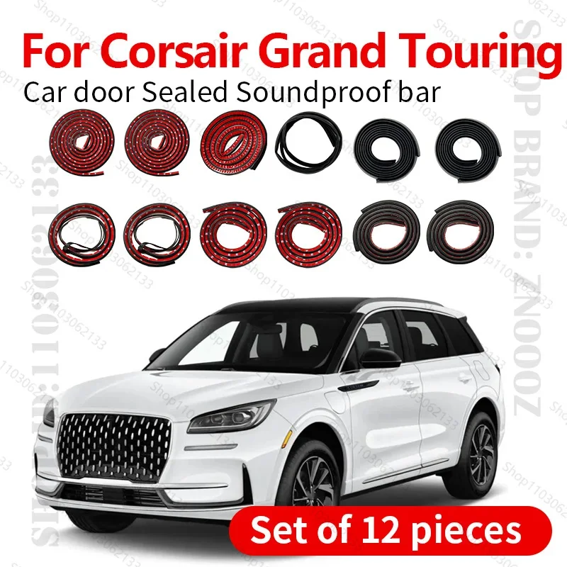 Car Door Seal Strip Rubber Double Layer Sealing Protector Soundproof Strip Seal Strip 12PCS For Lincoln Corsair Grand Touring