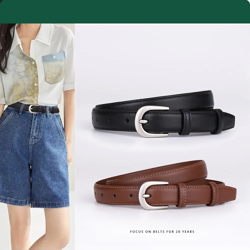 

2024 New Women's Belt Cowhide Needle Buckle High End Business Belt Fashion Trendy Versatile Formal Dress Jeans Belt