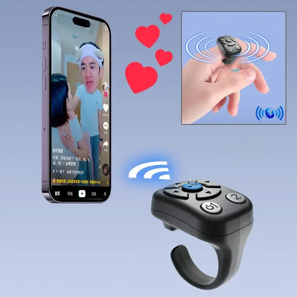 

Scrolling Ring Multi-Functional Bluetooth Remote Control Smart Ring Camera Video Recording Remote Wireless E-Reader Controllers