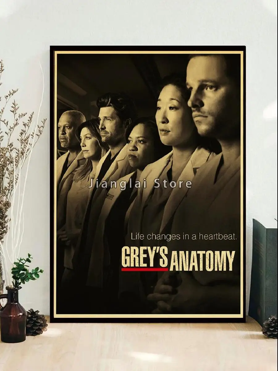 New Greys Anatomy Style Posters  Nostalgia Anime Kraft Paper  Cartoon Cafe Home Room Decor  Wall Art Prints