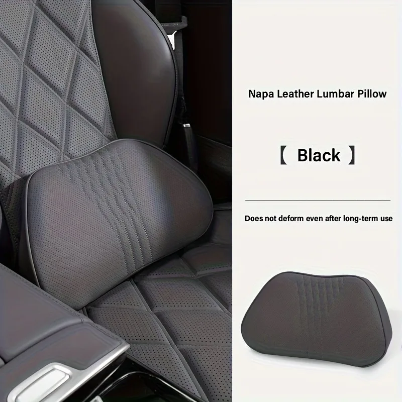1 Stück Luxus-Auto-Nappa-Kopfstütze Nackenstützkissen Taillenkissen Komfortables Atmungsaktives Taillen- und Nackenstützkissen für Alle Jahreszeiten – Detail 9