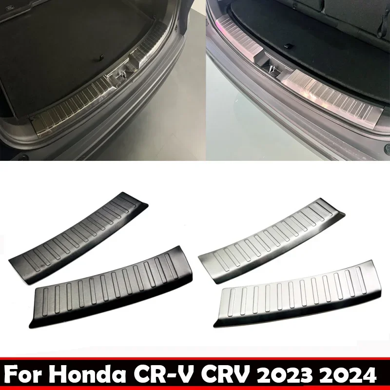 

For Honda CRV CR-V 2023 2024 stainless steel Built-in outer Rear Bumper Protector door Sill Trunk Tread Plate Trim Accessories