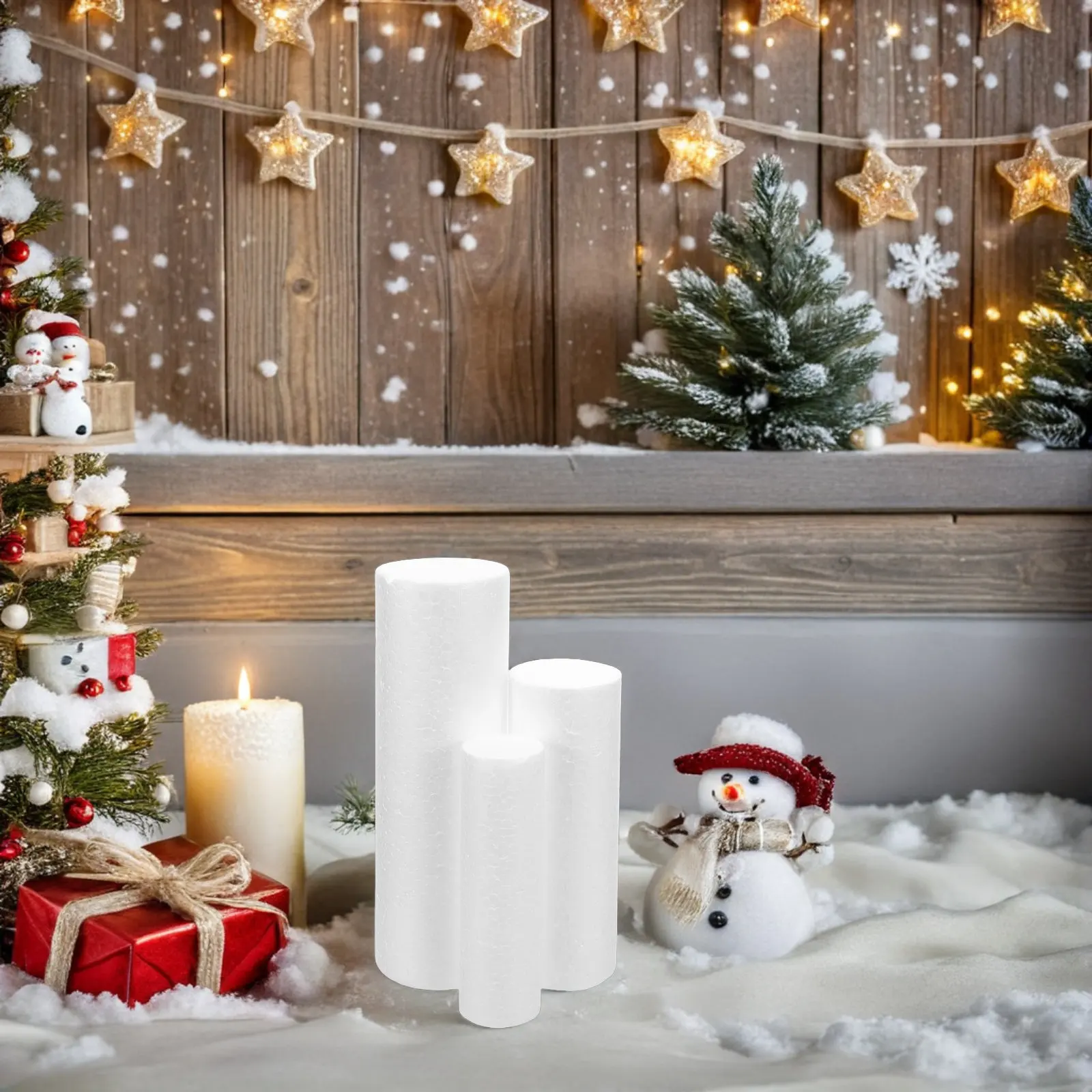 

12Pcs Foam Cylinders White Craft Tubes for DIY Christmas Ornaments Floral Arrangements Polystyrene Rods for Modeling Crafts