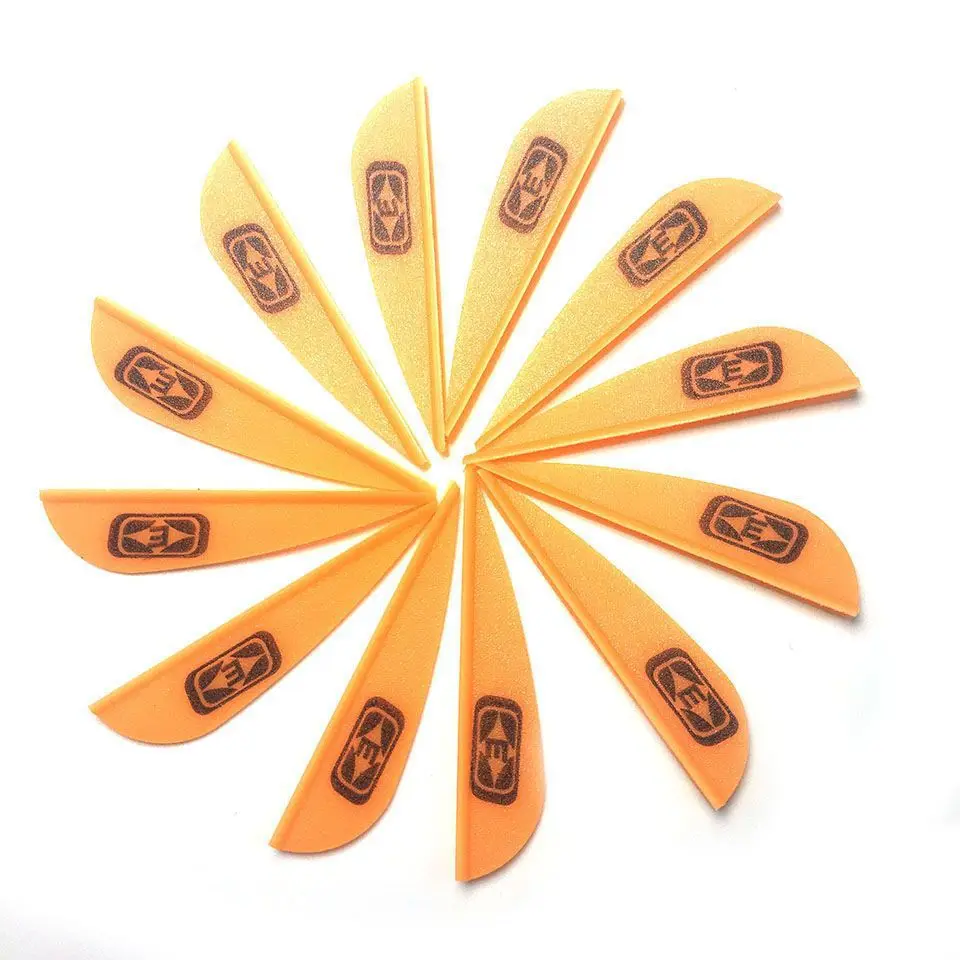 36PCS Archery Arrow Vane 1.75 inch Yinston Arrow Feather Plastic Arrow Fletching Reverse Curved Composite Carbon Fiberglass Feat