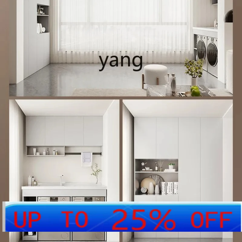 

lmm honeycomb aluminum double washing machine balcony integrated cabinet custom with rubbing board sink